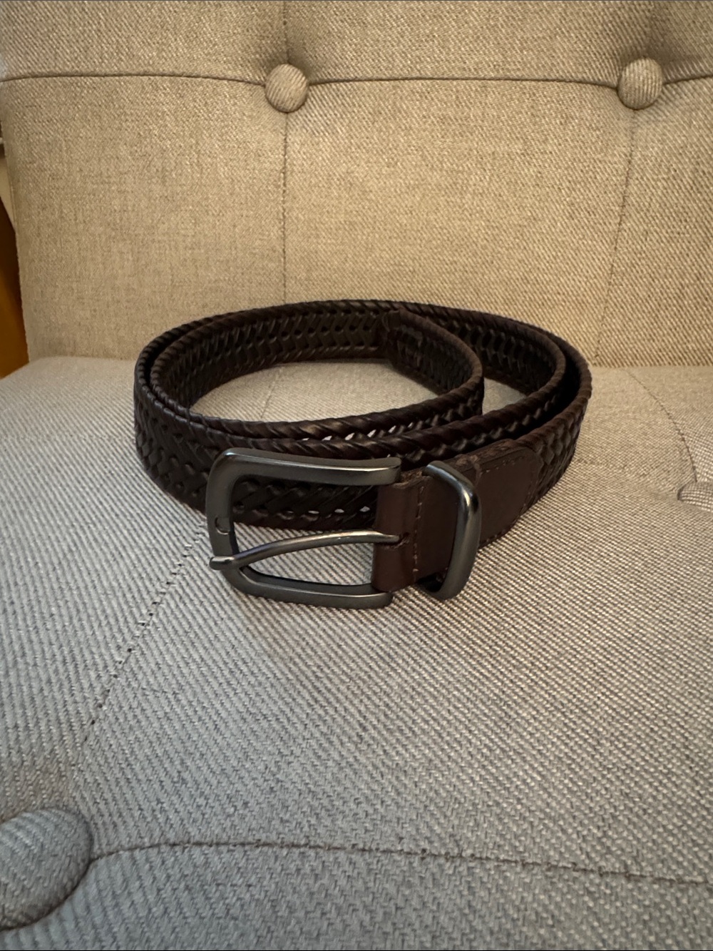 Columbia Braided Leather Men's Belt - Dark Brown